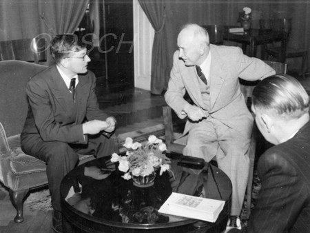 <p>With Czechoslovakian President Eduard Benei during…</p>