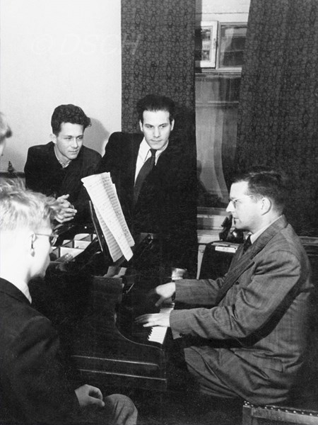 <p>Shostakovich during classes with students Boris Tc…</p>
