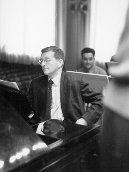 <p>During a rehearsal of the Second Piano Concerto. S…</p>
