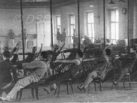 <p>Rehearsal of the ‘Budennovites’ [members of the Bu…</p>