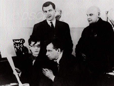 <p>With Vladimir Mayakovsky, Vsevolod Meyerhold, and …</p>