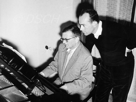 <p>Shostakovich and Jan Krenz during preparations for…</p>