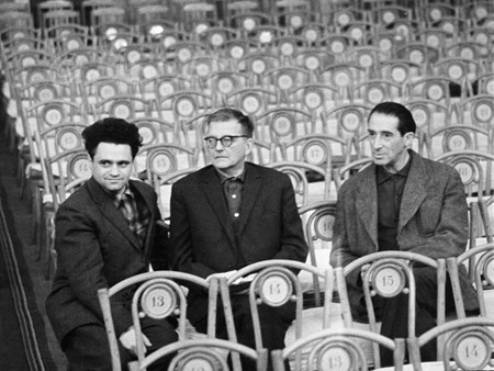 <p>Veniamin Basner, Dmitri Shostakovich, and Grigory …</p>