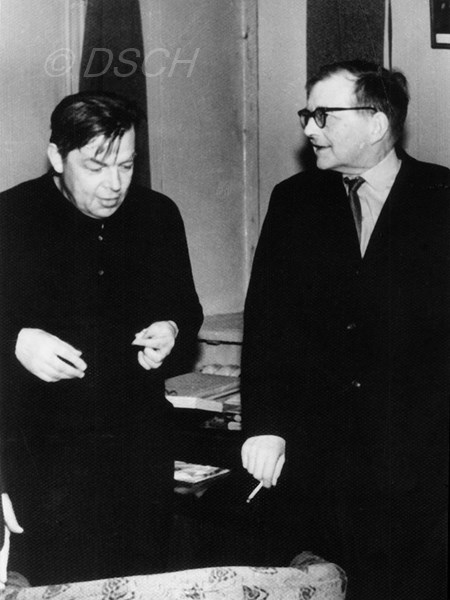 <p>Konstantin Simeonov and Dmitri Shostakovich during…</p>