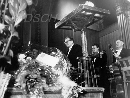 <p>Shostakovich on the stage of the Grand Hall after …</p>