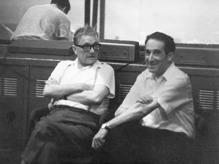 <p>Dmitri Shostakovich and Grigory Kozintsev on 28 Ju…</p>