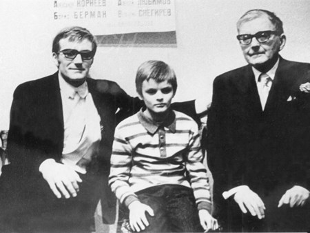<p>With Maxim and grandson Dmitri after the premiere …</p>