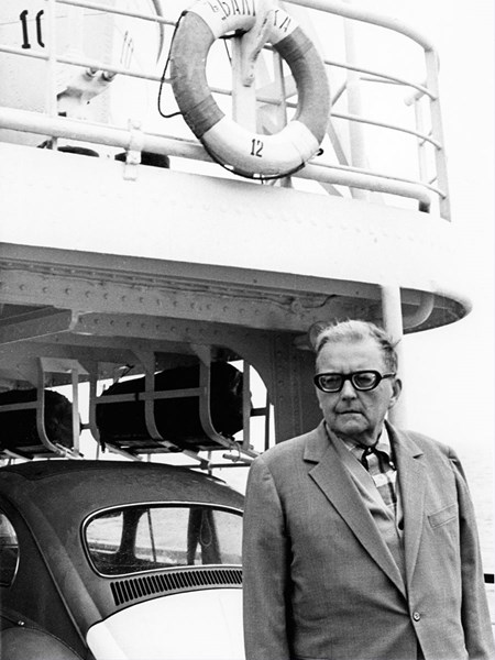 <p>Shostakovich on the deck of the ‘Baltika’. 20 July…</p>