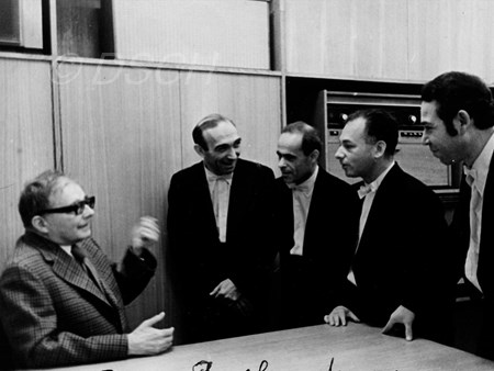 <p>Shostakovich and the members of the Taneev Quartet…</p>