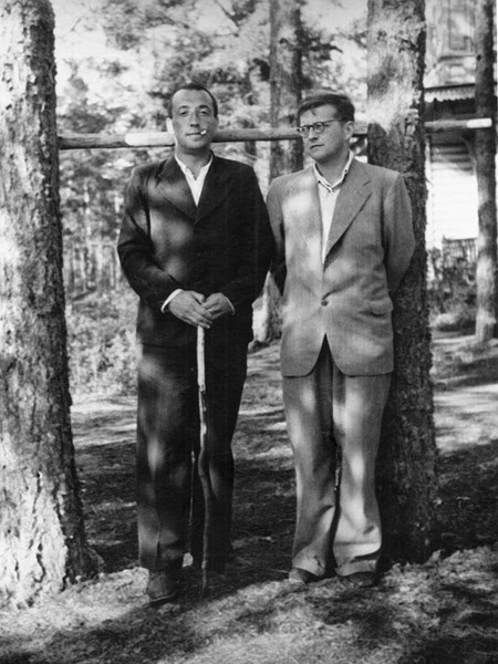 <p>Isaak Glikman and Dmitri Shostakovich. Komarovo, 1…</p>