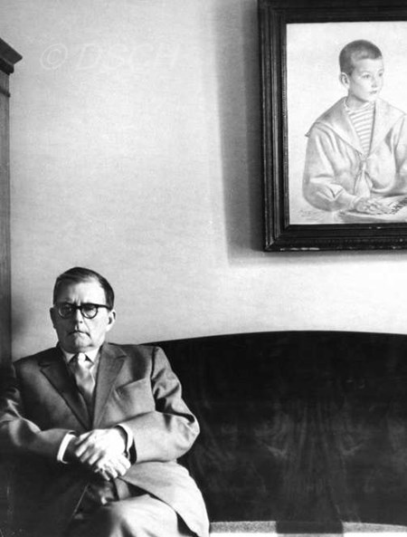 <p>In his office under a drawing by Boris Kustodiev.<br />P…</p>