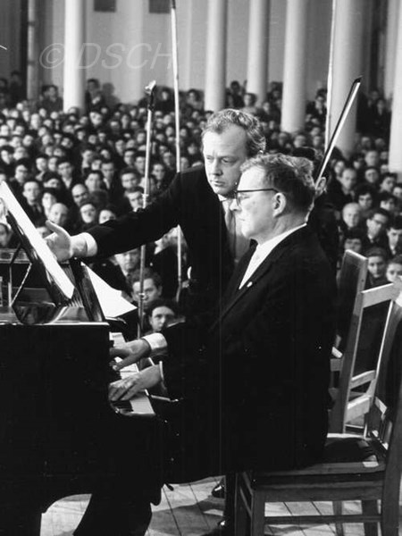 <p>Dmitri Shostakovich and Yaroslav Alexandrov during…</p>