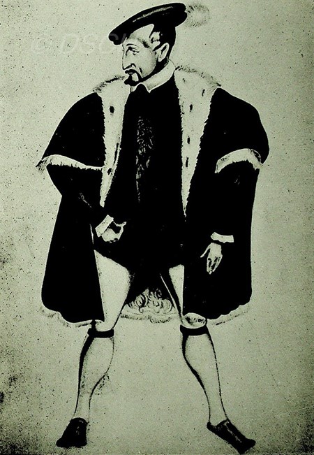 <p>Costume sketch of Claudius</p>