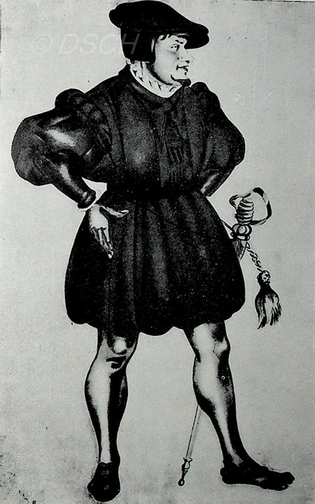 <p>Costume sketch of Hamlet</p>