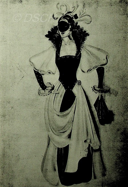 <p>Costume sketch of Ophelia</p>